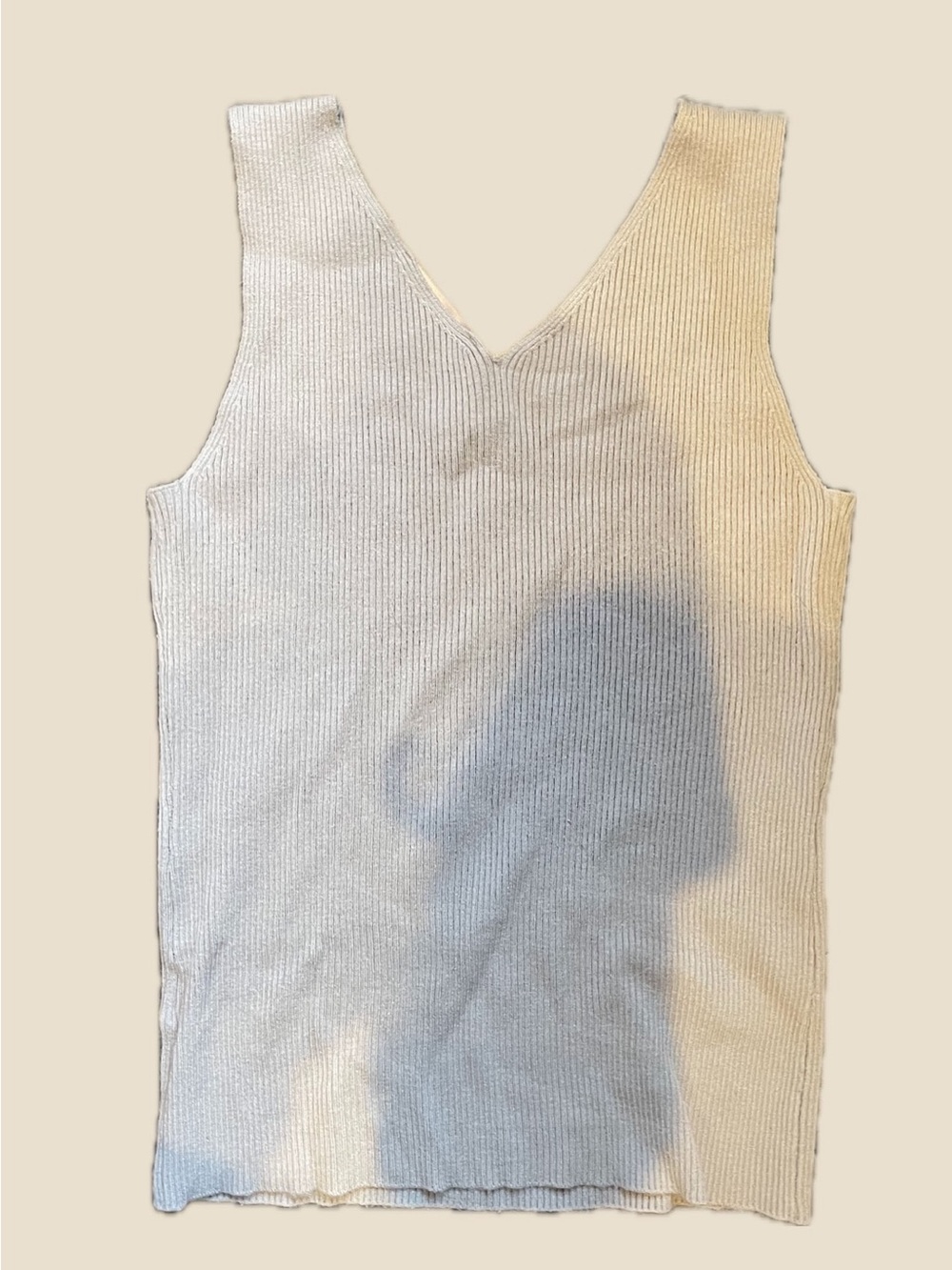 Philosophy Light Beige Ribbed Tank Top - Picture 3 of 3